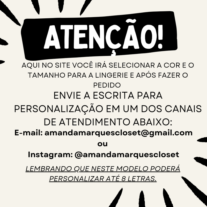 Conjunto personalizado Anita (ATÉ 8 LETRAS- Ler a descrição do anúncio)